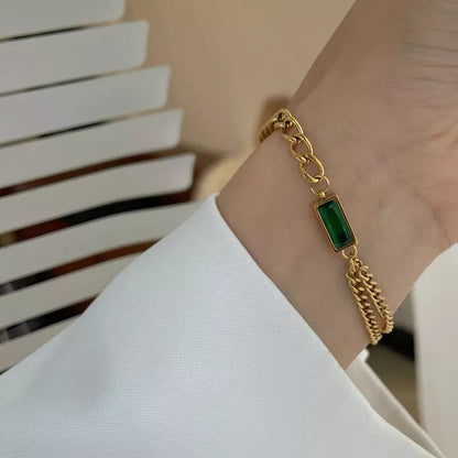 Emerald Chain Bracelet