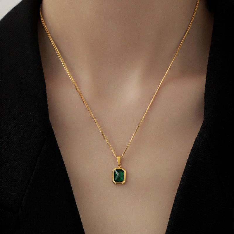 Emerald Rectangle Necklace